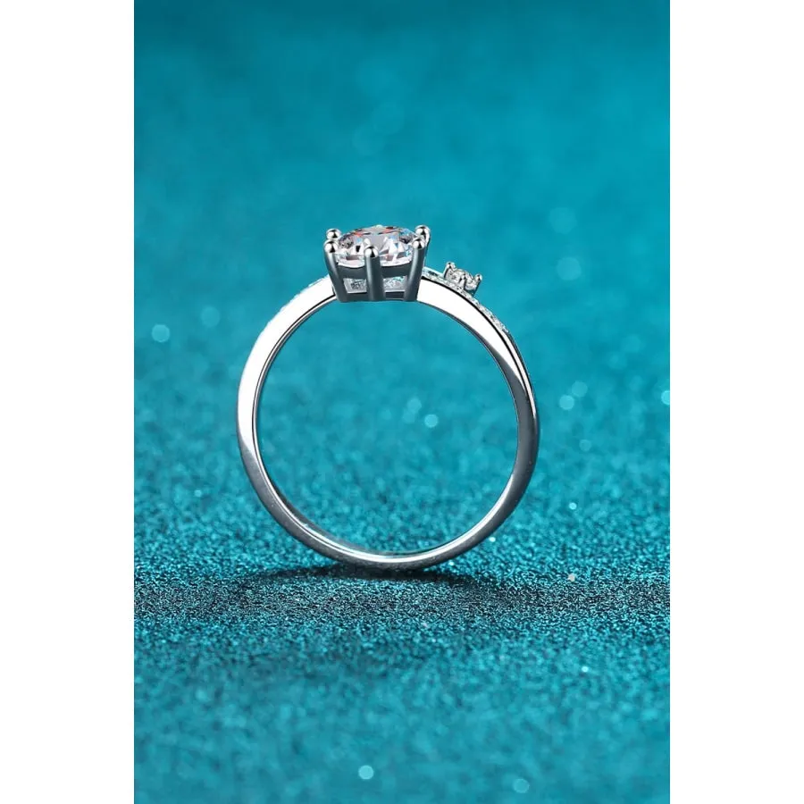 1 Carat Moissanite 925 Sterling Silver Bypass Ring