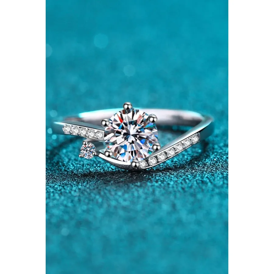 1 Carat Moissanite 925 Sterling Silver Bypass Ring