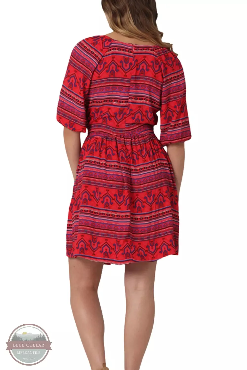 112336453 Retro Americana Half Sleeve Dress