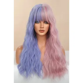 13*1" Full-Machine Wigs Synthetic Long Wave 26" in Blue/Pink Split Dye