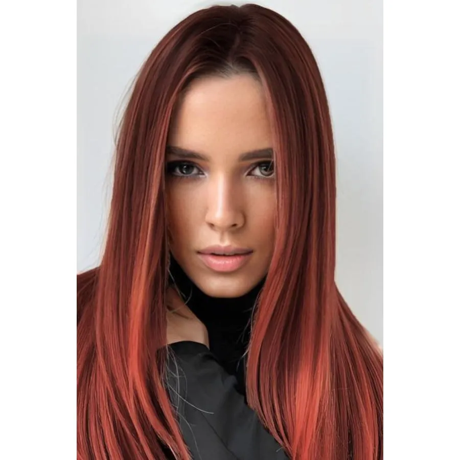 13*2" Full-Machine Wigs Synthetic Mid-Length Straight 27"