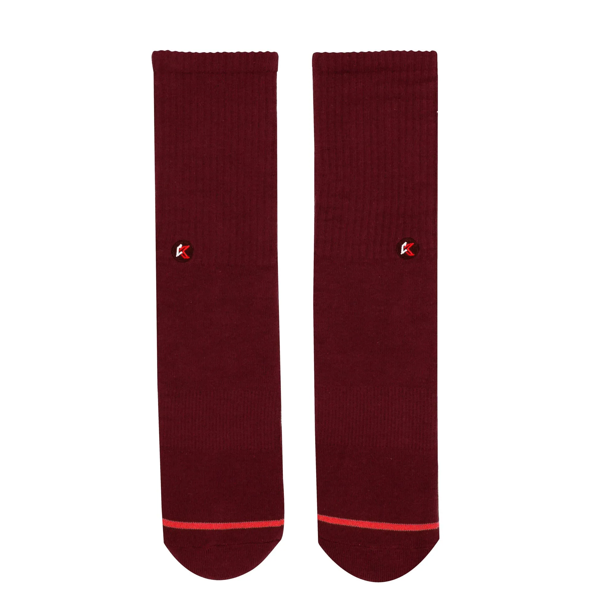 3 Pack Maroon Crew Sock