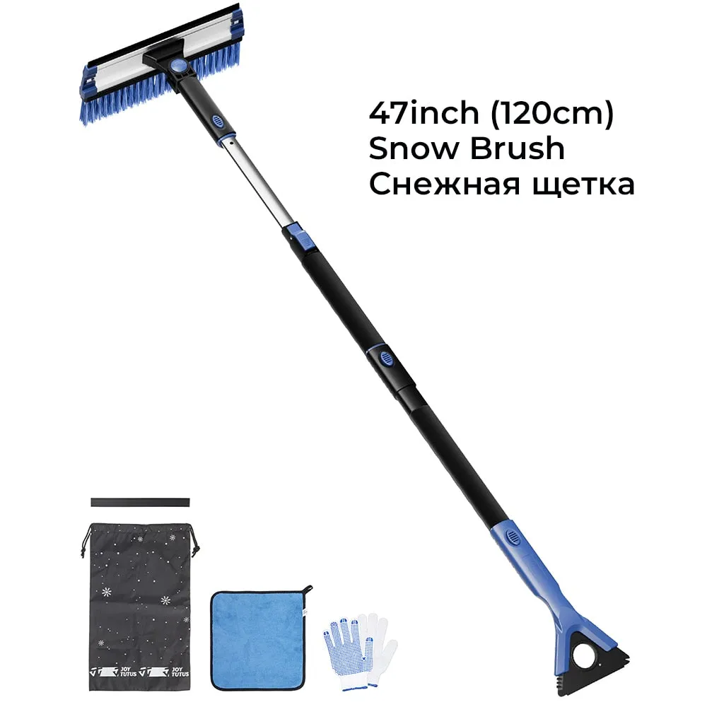 4-in-1 Extendable Snow Shovel Ice Scraper Snow Brush Water Remover Car Tool