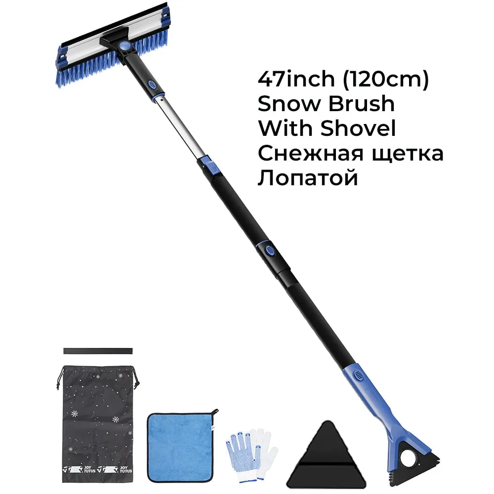 4-in-1 Extendable Snow Shovel Ice Scraper Snow Brush Water Remover Car Tool