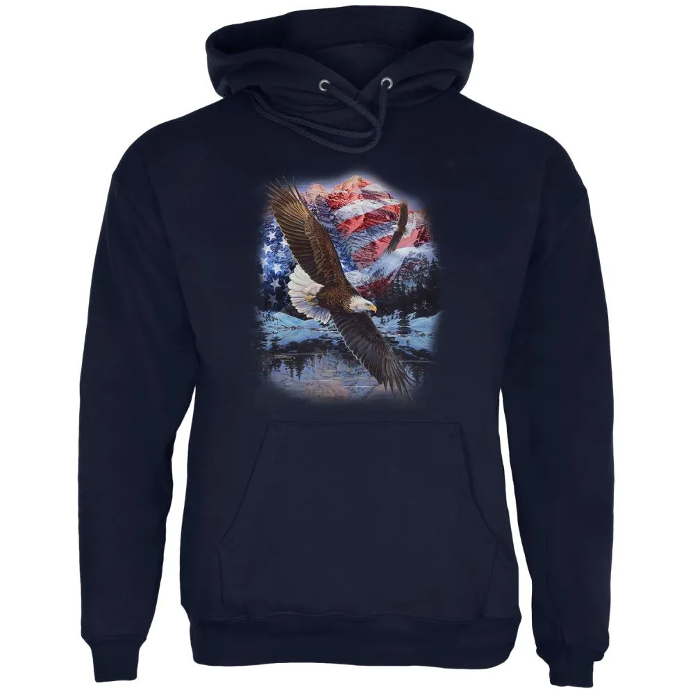 4th Of July American Flag Bald Eagle Mens Hoodie