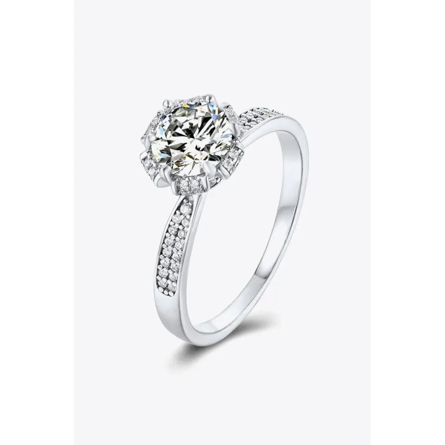 925 Sterling Silver 1 Carat Moissanite Ring