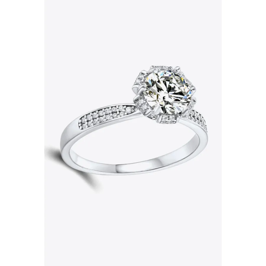 925 Sterling Silver 1 Carat Moissanite Ring