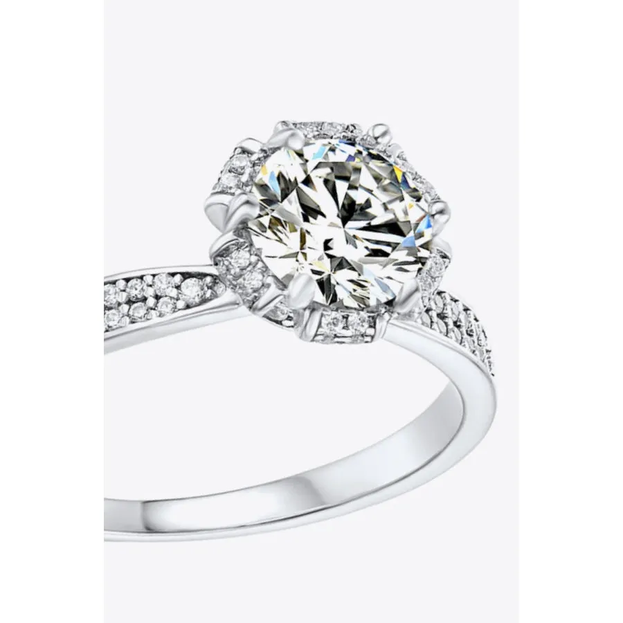 925 Sterling Silver 1 Carat Moissanite Ring