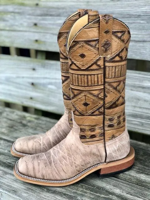 Anderson Bean Women's Beige Dirty Sasquatch & Rustic Navajo Square Toe Cowgirl Boot 4219M