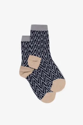 Antler Lurex Aztec Sock