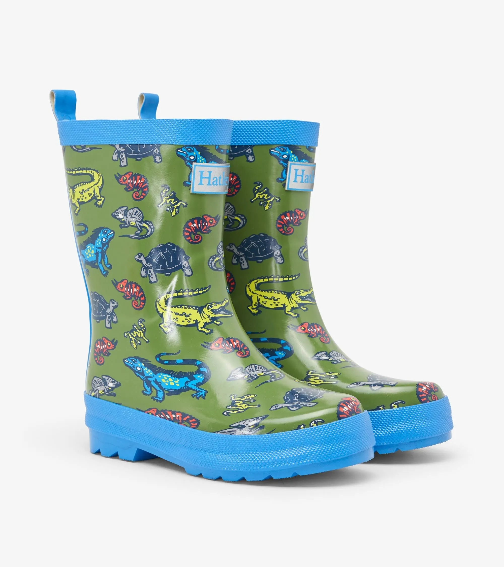 Aquatic Reptiles Shiny Rain Boots