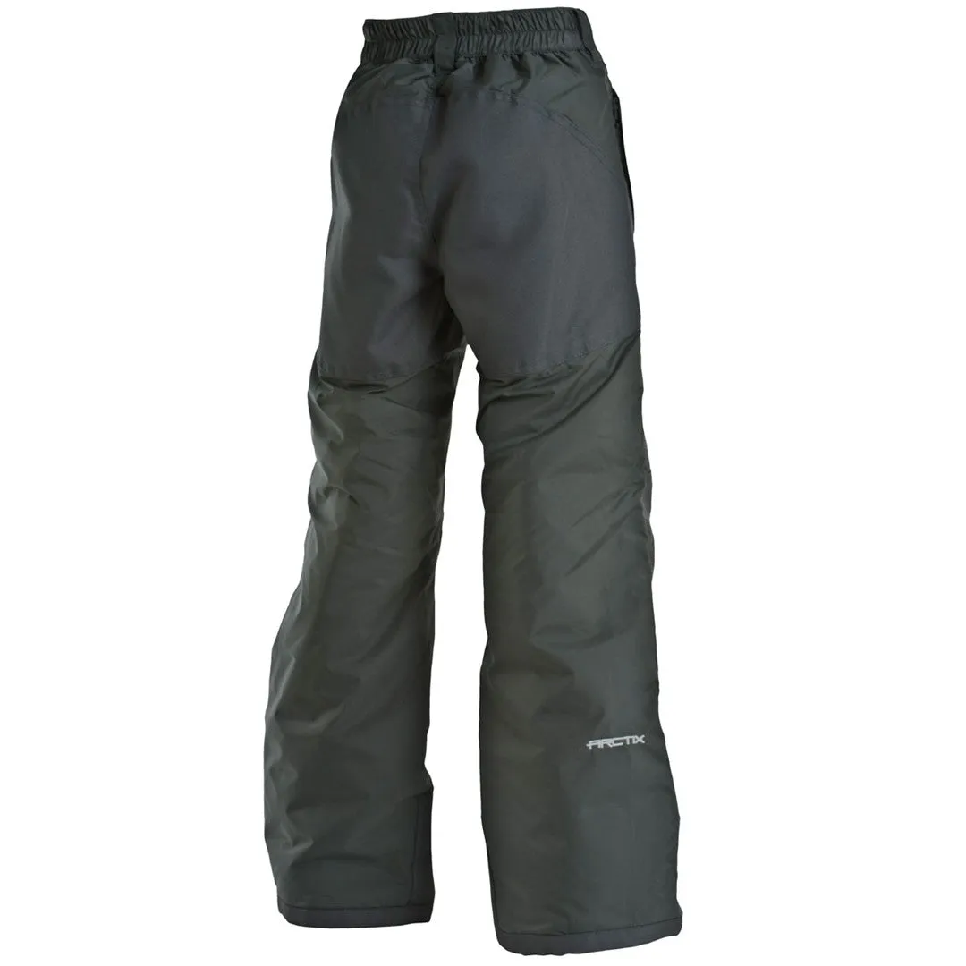 Arctix Youth Snow Pants with Reinforced Knees and Seat, Black