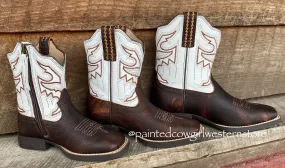 Ariat Children's/Youth Sorting Pen Brown Square Toe Western Cowboy Boots 10035990 10036036