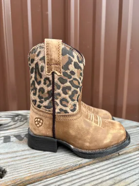 Ariat Lil' Stomper Toddler Savanna Brown Leopard Print Western Cowboy Boot A441003475