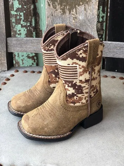 Ariat Toddler Lil Stompers Patriot Desert Camo Square Toe Boots A441000644