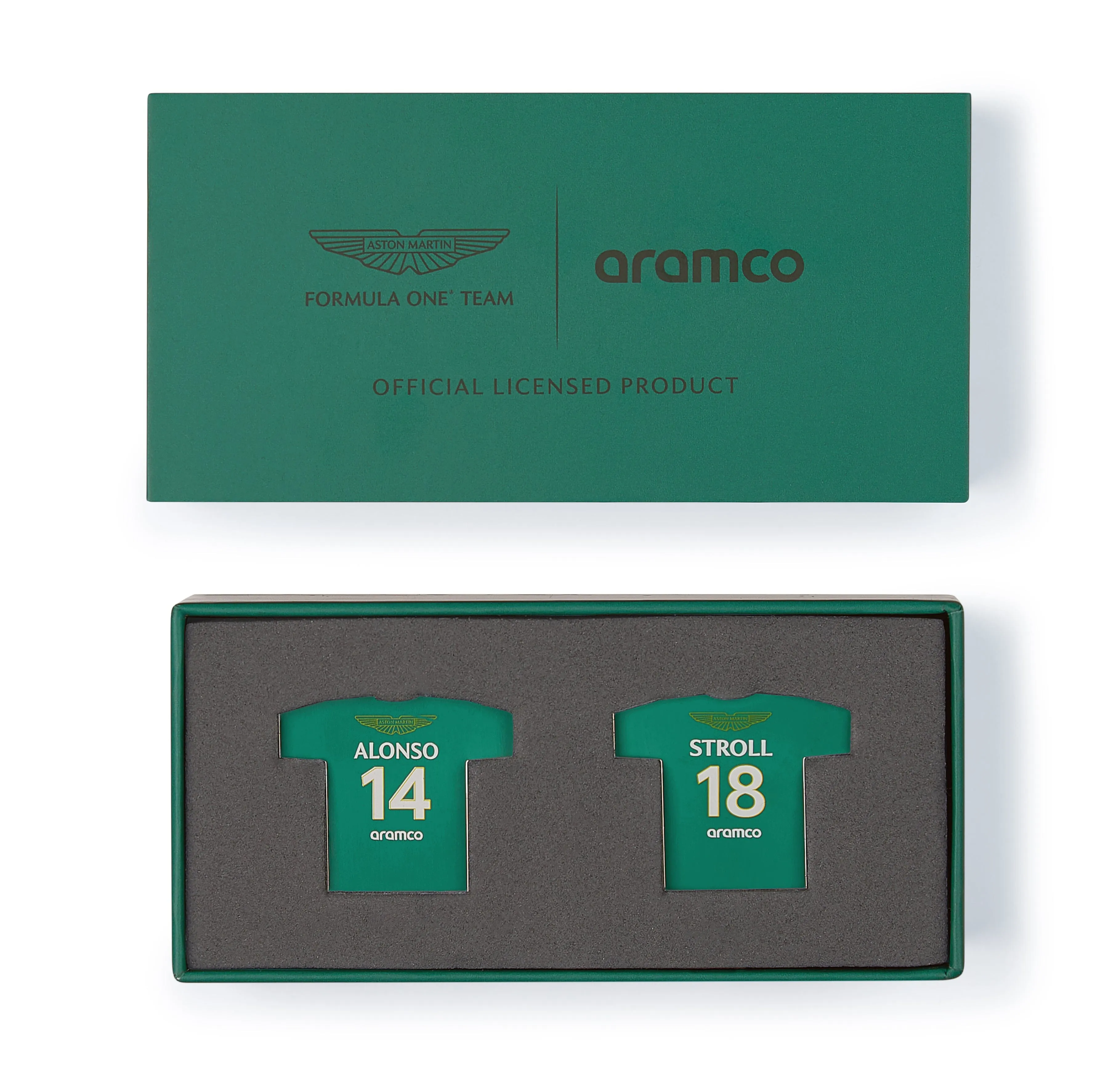 Aston Martin F1 Driver Number Pin Badge Set - Green