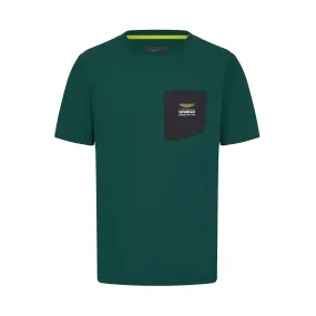 Aston Martin F1 Lifestyle Pocket Logo T-Shirt - Green/Teal