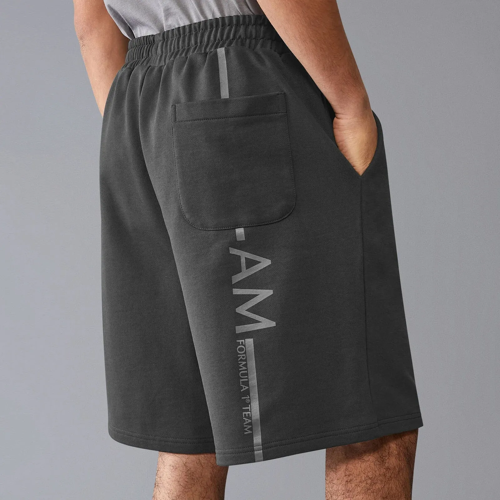 Aston Martin F1 Men's Oversized Sweat Shorts  - Black