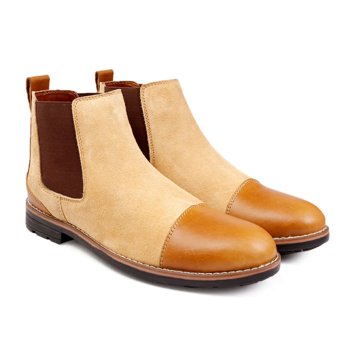 Bacca Bucci Genuine Smooth Leather Suede Boots | Chelsea Boots high end Urban Fashion