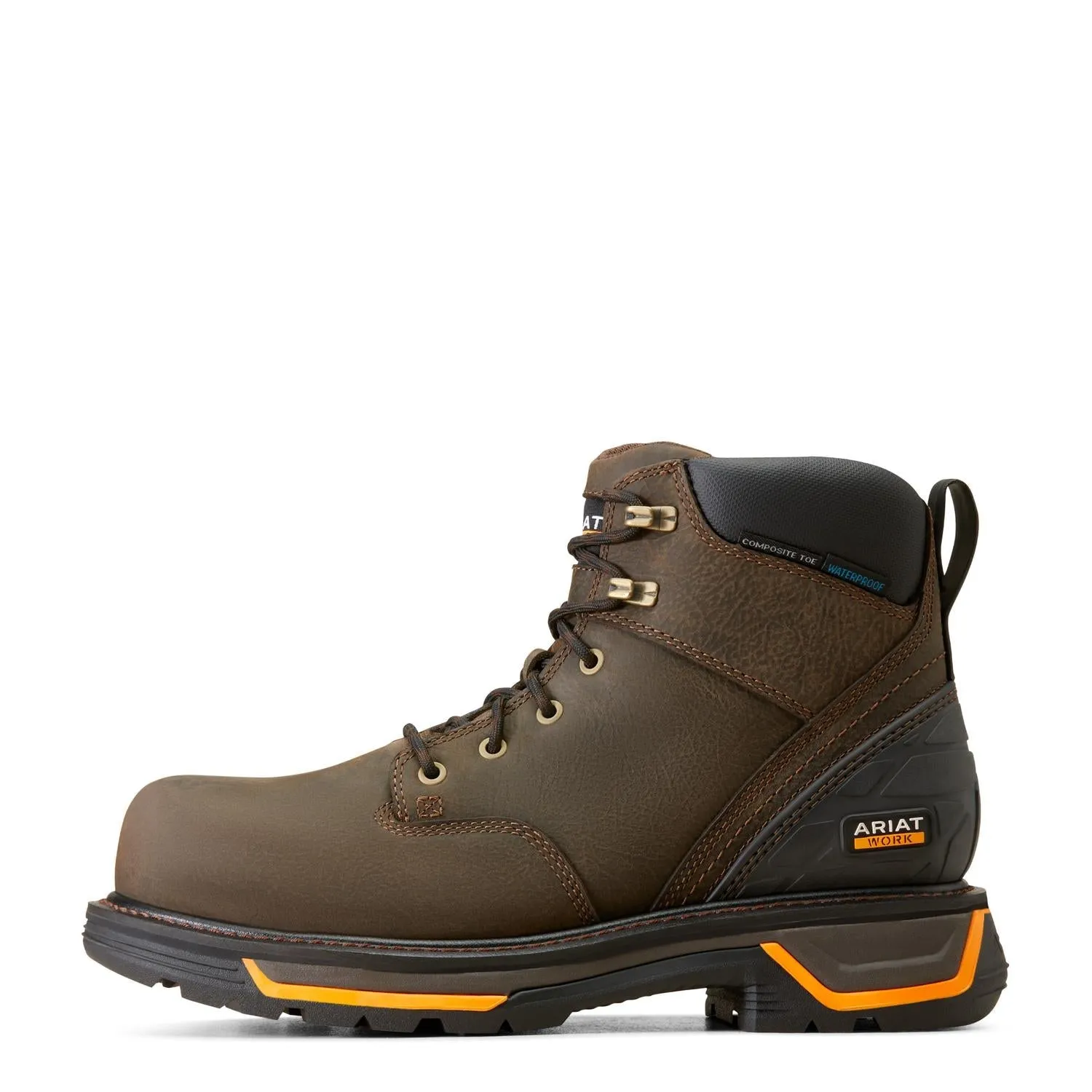 Big Rig 6in Waterproof Composite Toe Work Boot Iron Coffee