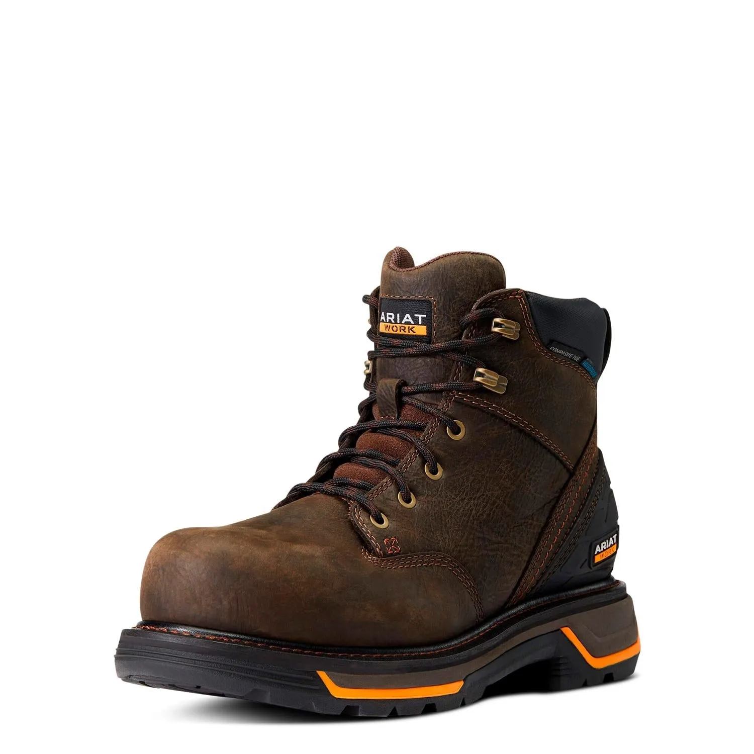 Big Rig 6in Waterproof Composite Toe Work Boot Iron Coffee