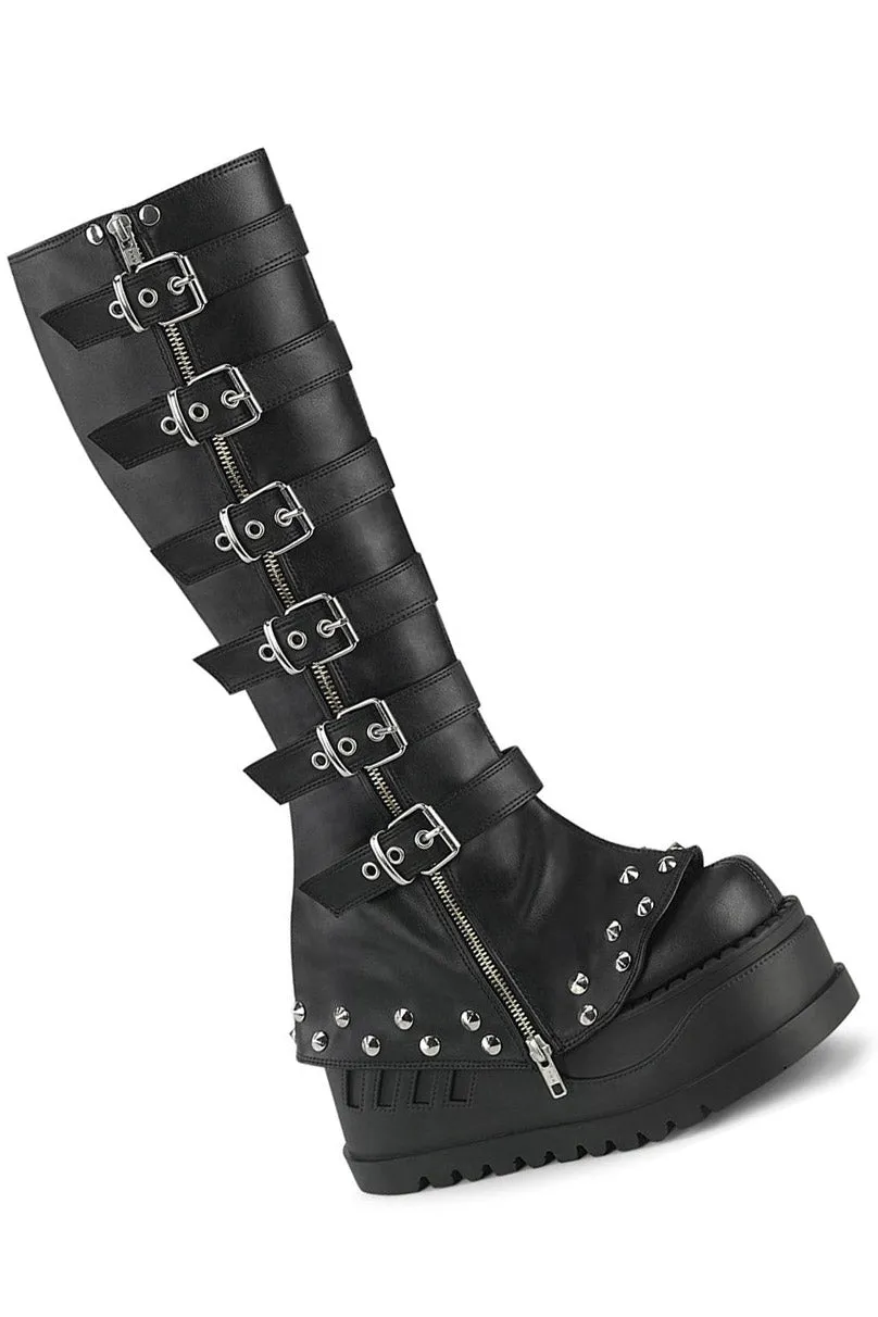 Black Mausoleum Knee-High Boots [STOMP-223]