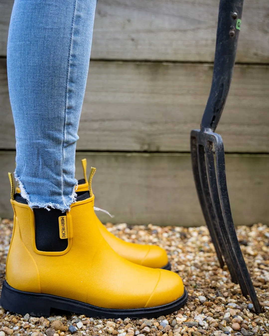 Bobbi Wellington Boot - Mustard Yellow and Black