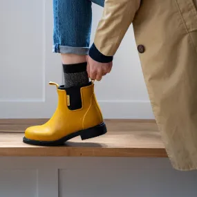 Bobbi Wellington Boot - Mustard Yellow and Black