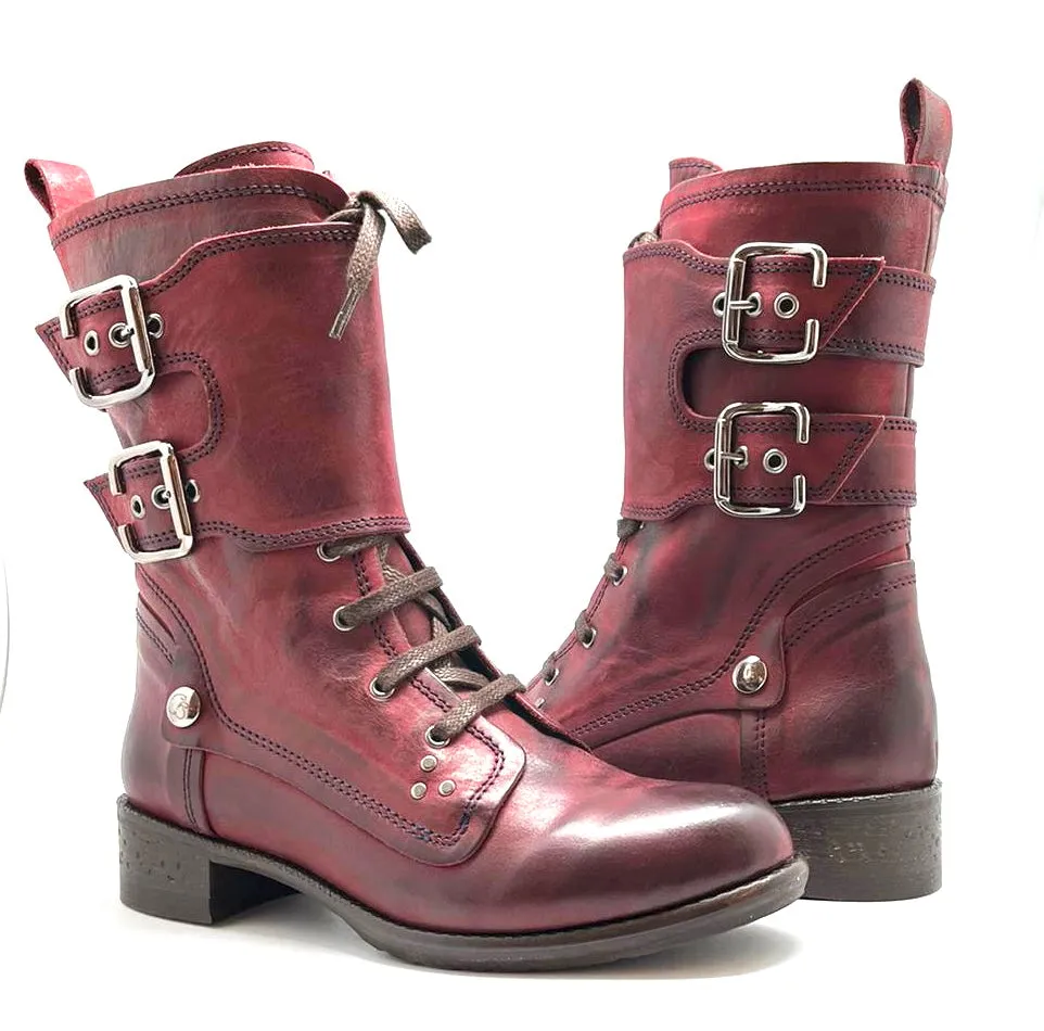 Bon Amie -lace up ankle boot Wine