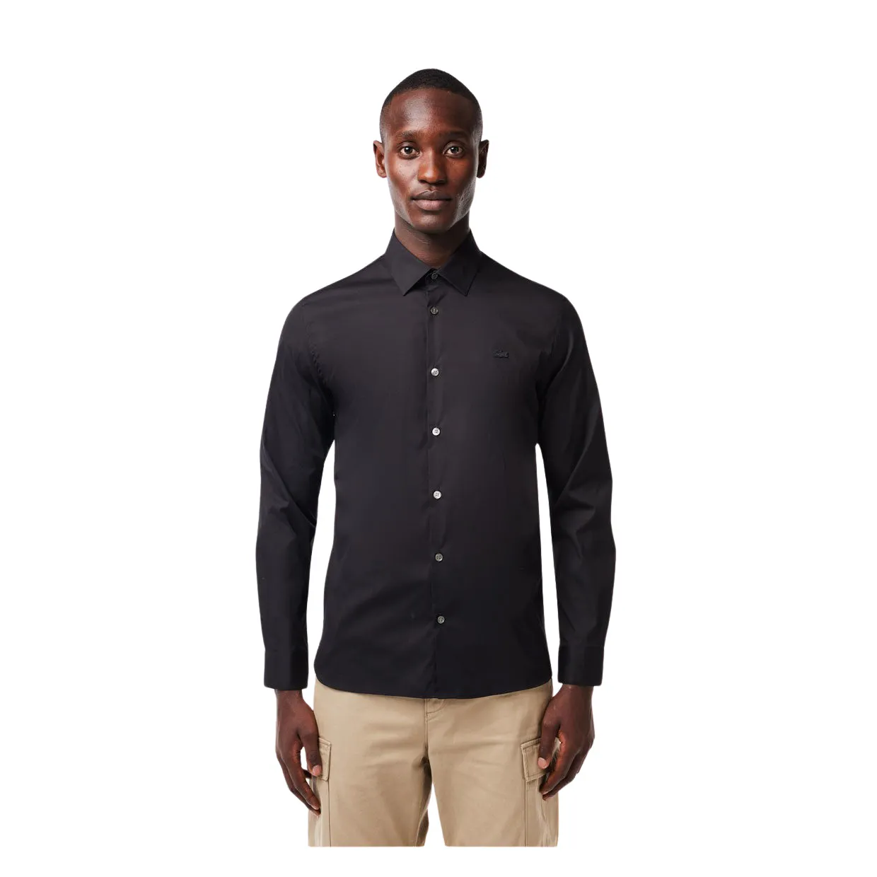 Camicia Uomo Lacoste Colletto Francese Nero