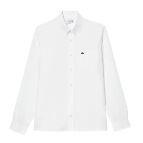 Camicia Uomo Lacoste Lino Bianco