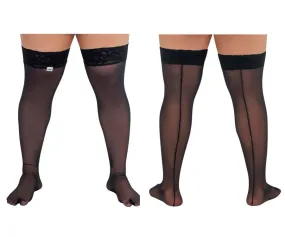 CandyMan 99533X Mesh Thigh Highs Color Black