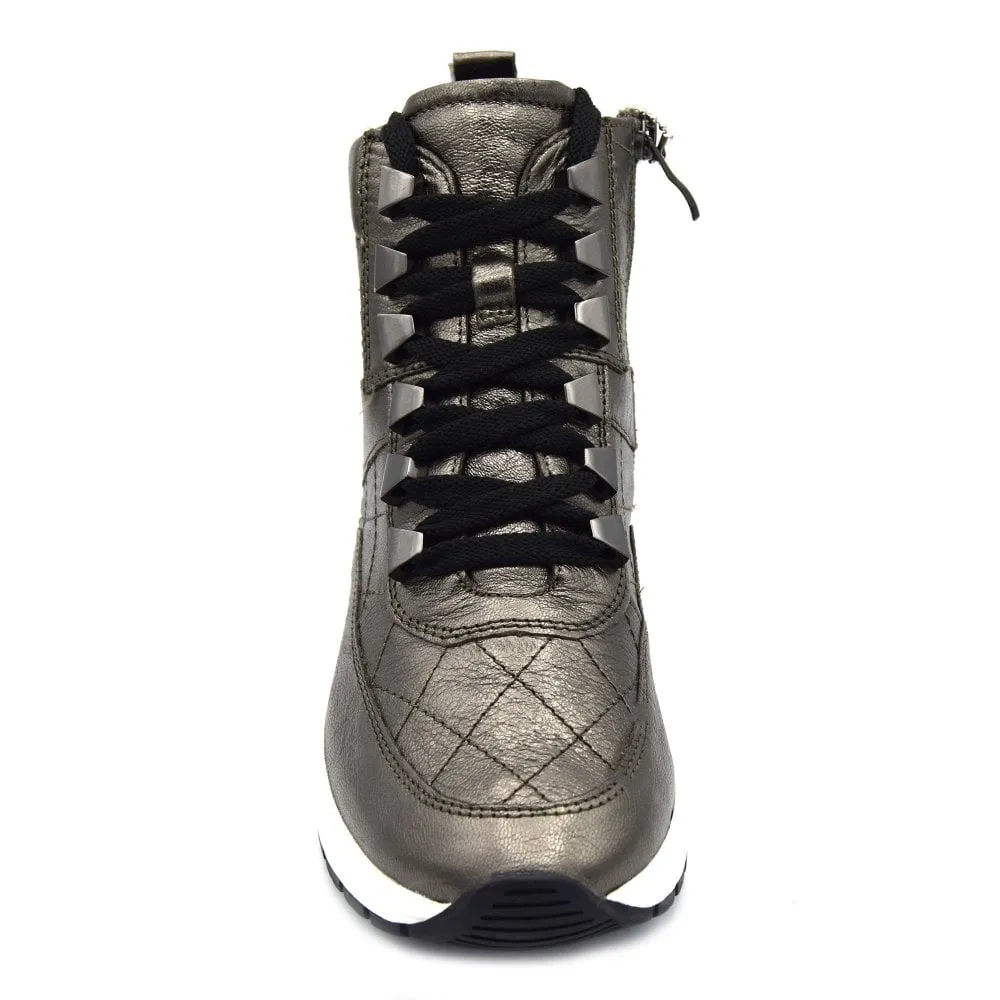 Lace-Up Piombo Metal Ankle Boots by Caprice - Stylish and Comfortable Footwear