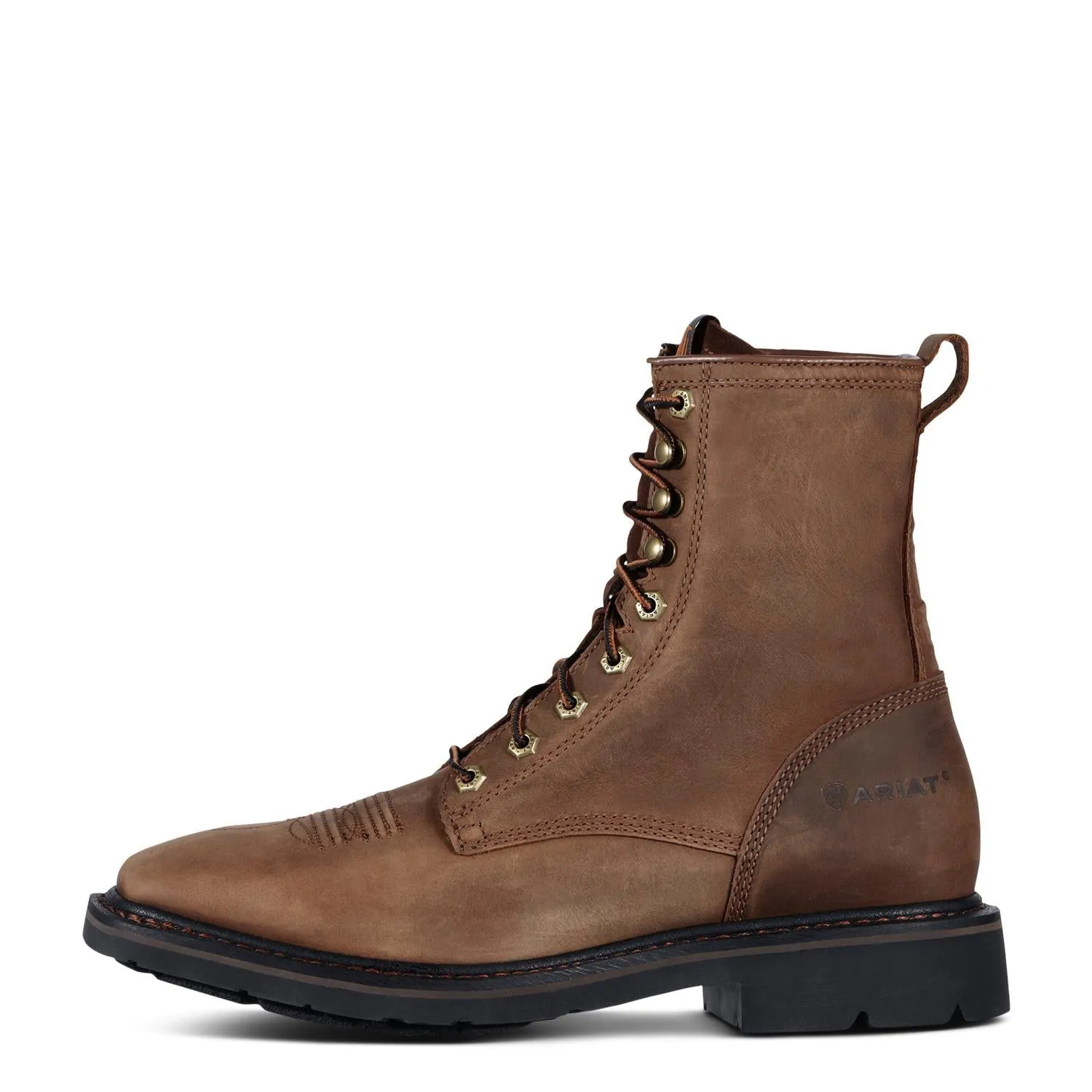 Cascade 8in Wide Square Toe Work Boot Alamo Brown