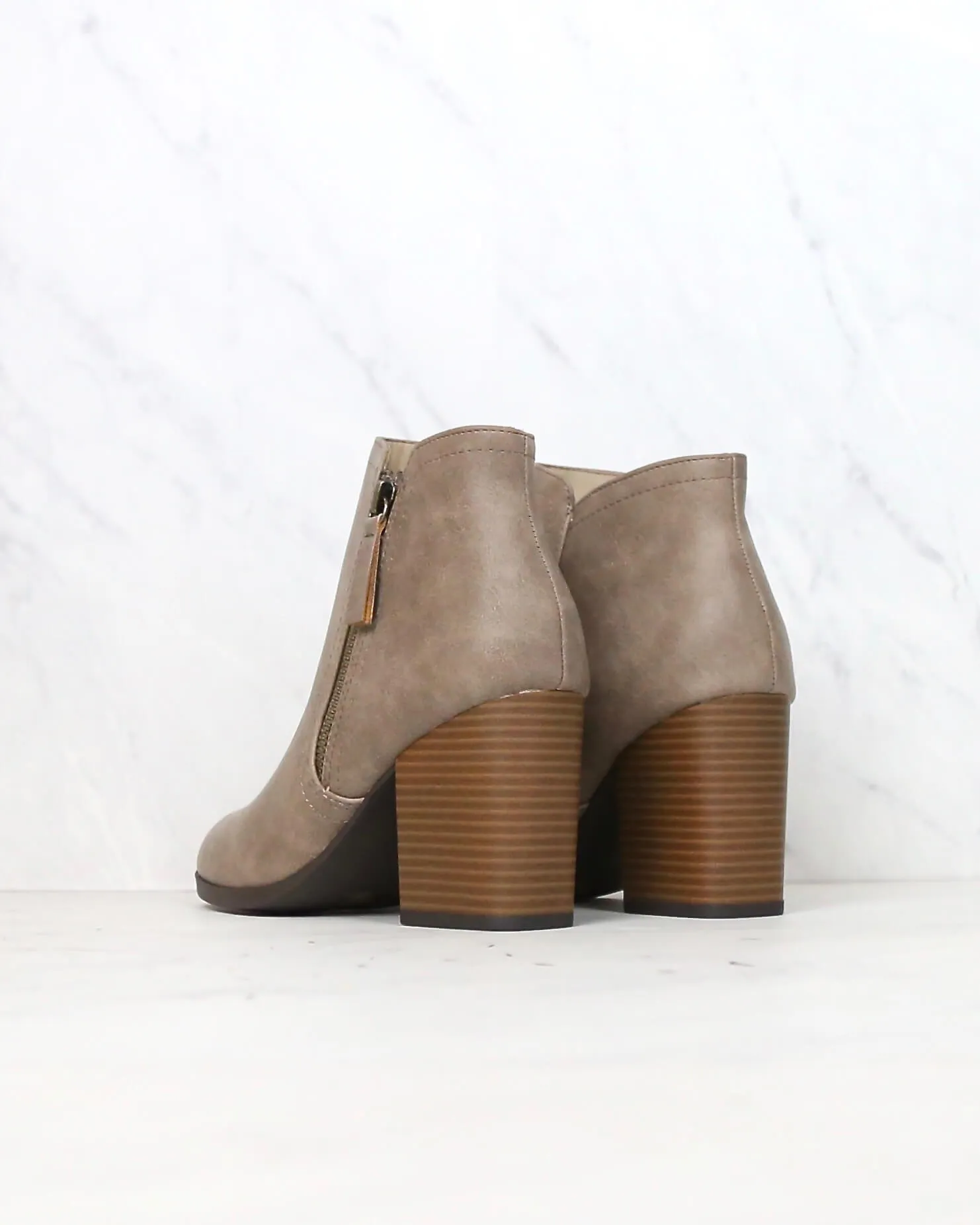 Casual Block Heel Ankle Bootie - more colors