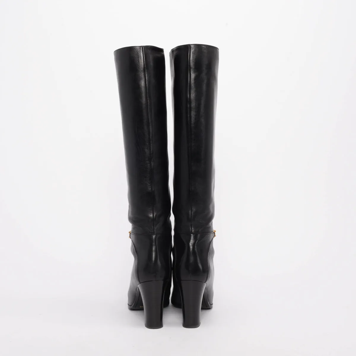 Stylish Black Calfskin Knee-High Boots by Celine in Size 39