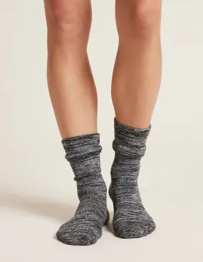 Chunky Bed Socks - Black Marl