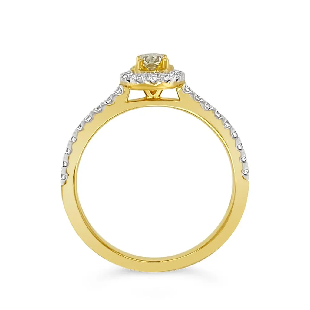 Clara by Martin Binder Yellow Diamond Halo Ring (0.51 ct. tw.)