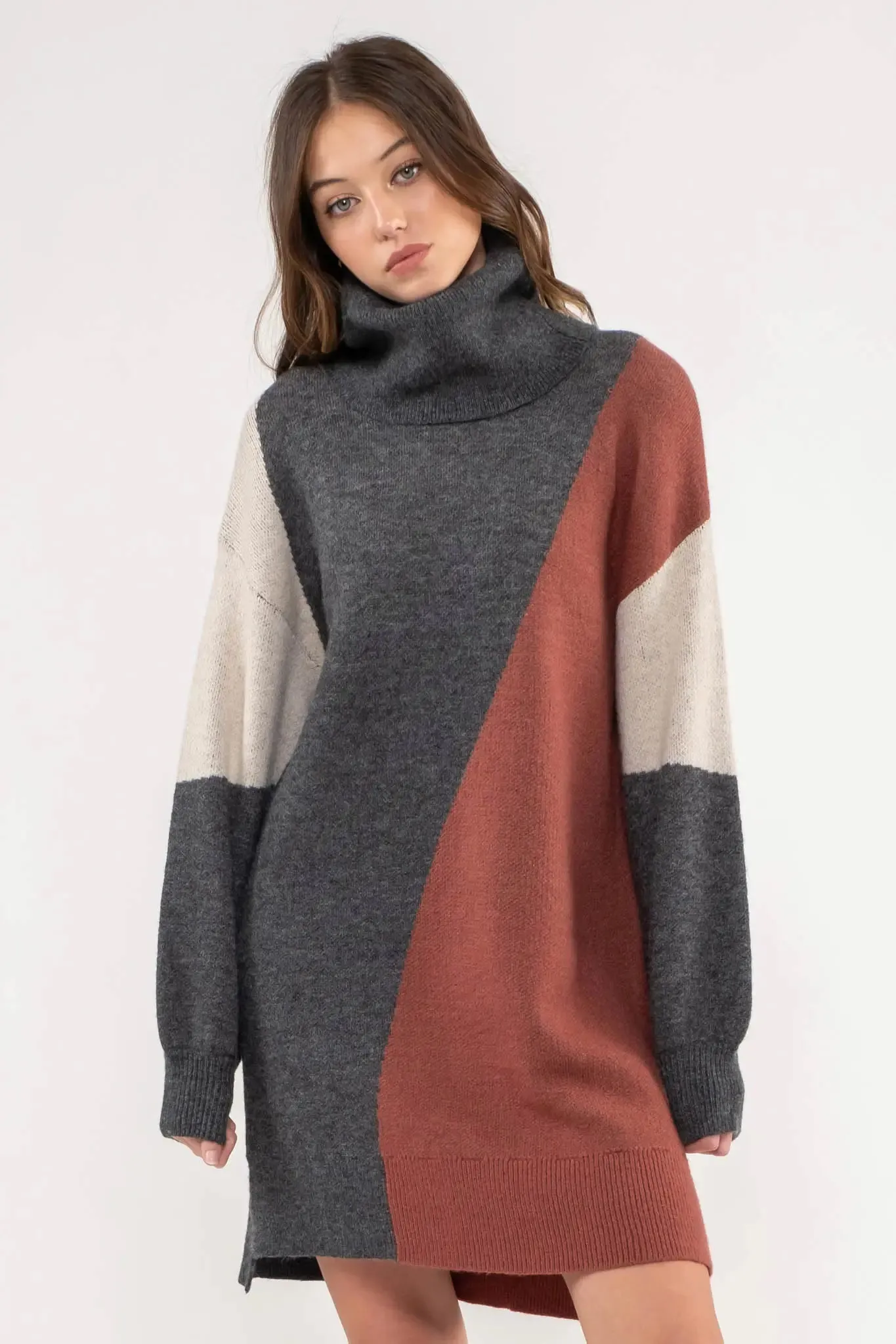 Elegant Eileen Turtleneck Sweater Dress for Women