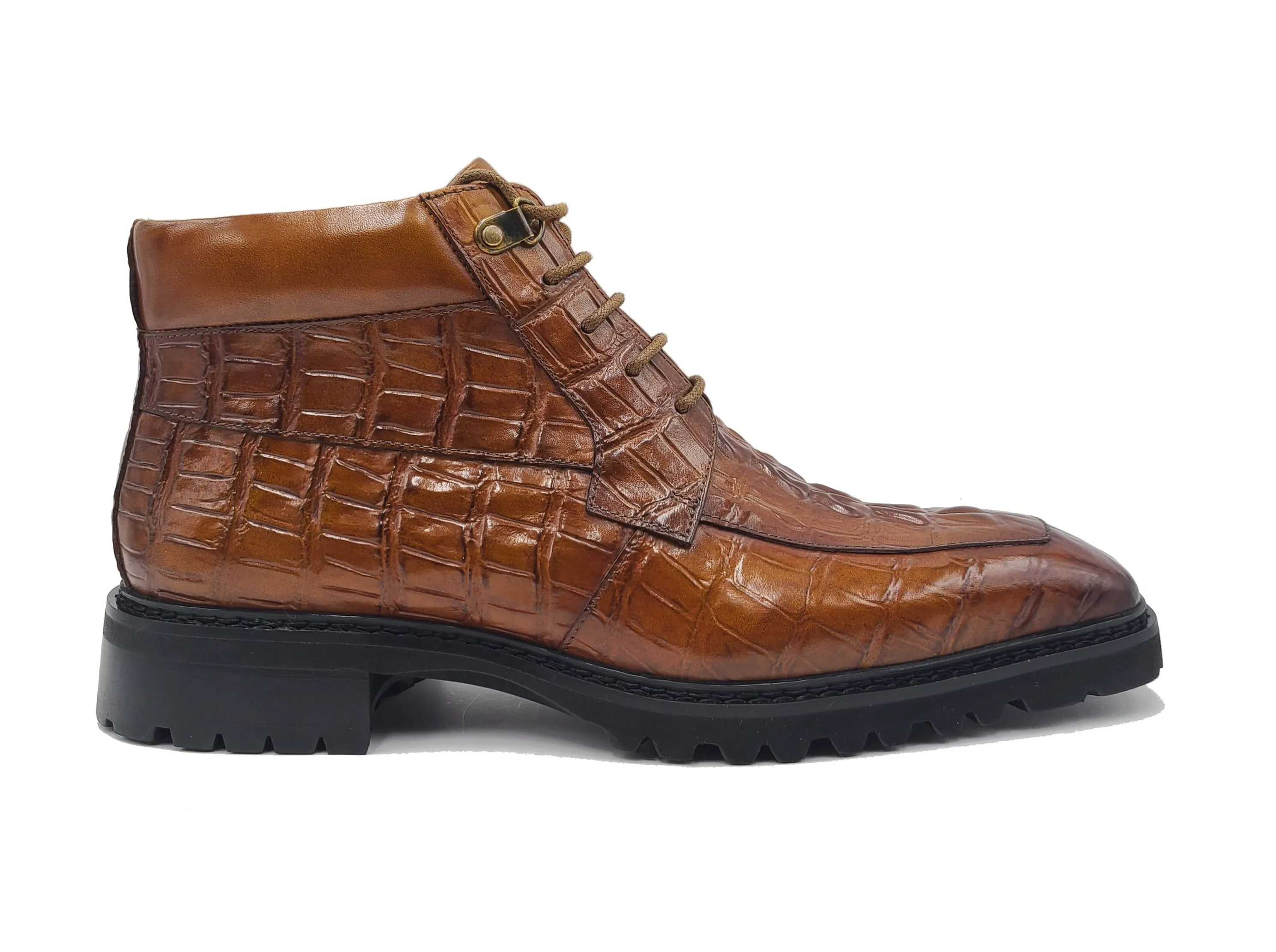 Embossed Alligator Brogue Boot