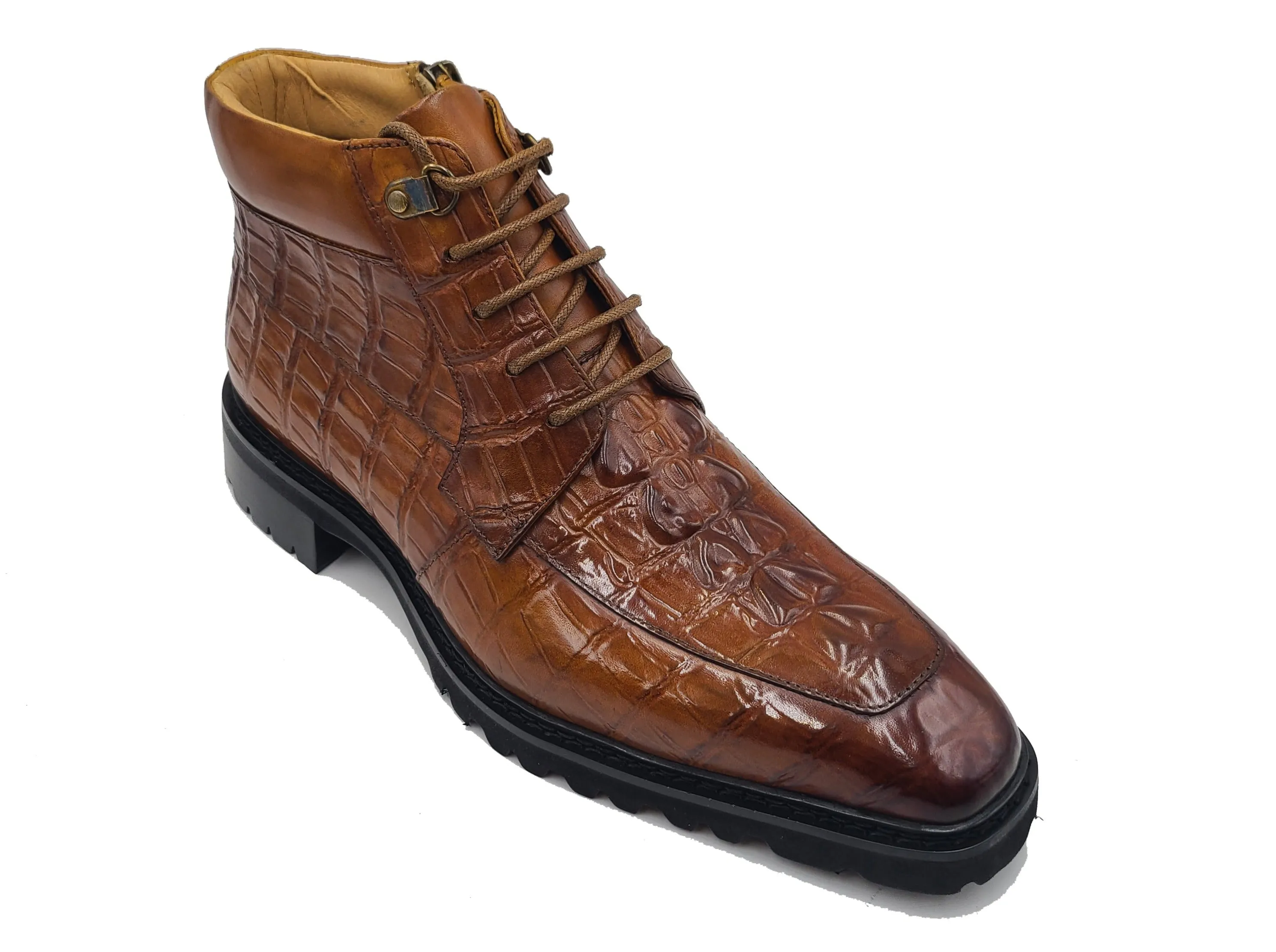 Embossed Alligator Brogue Boot