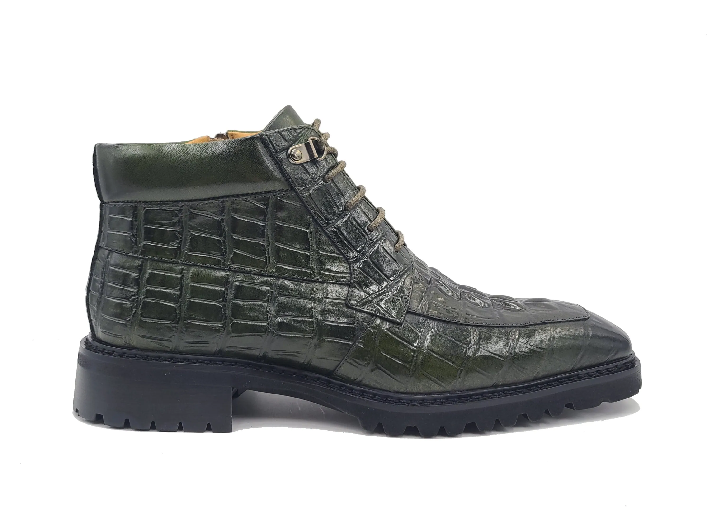 Embossed Alligator Brogue Boot