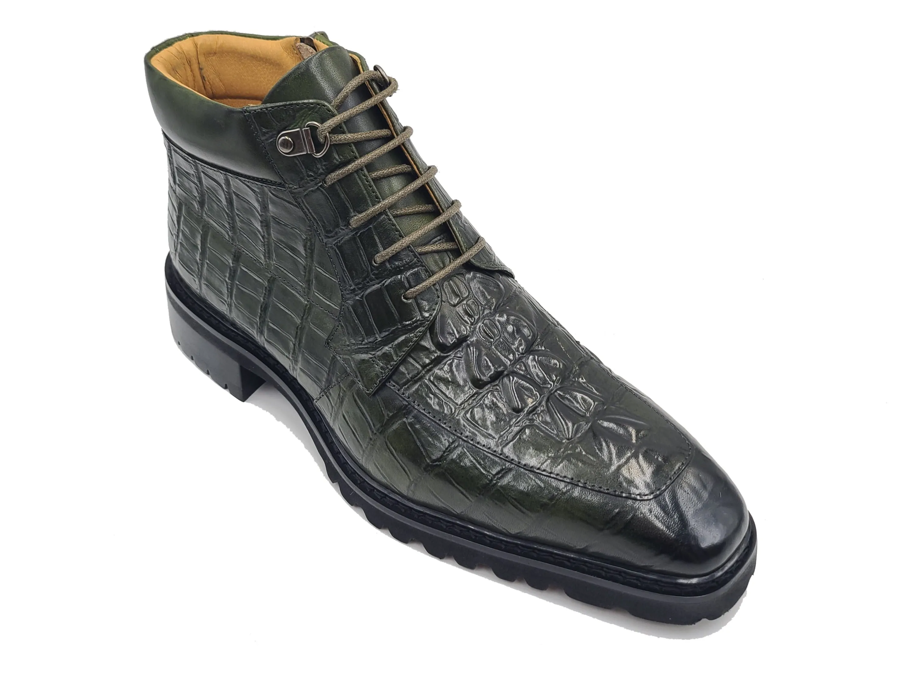 Embossed Alligator Brogue Boot