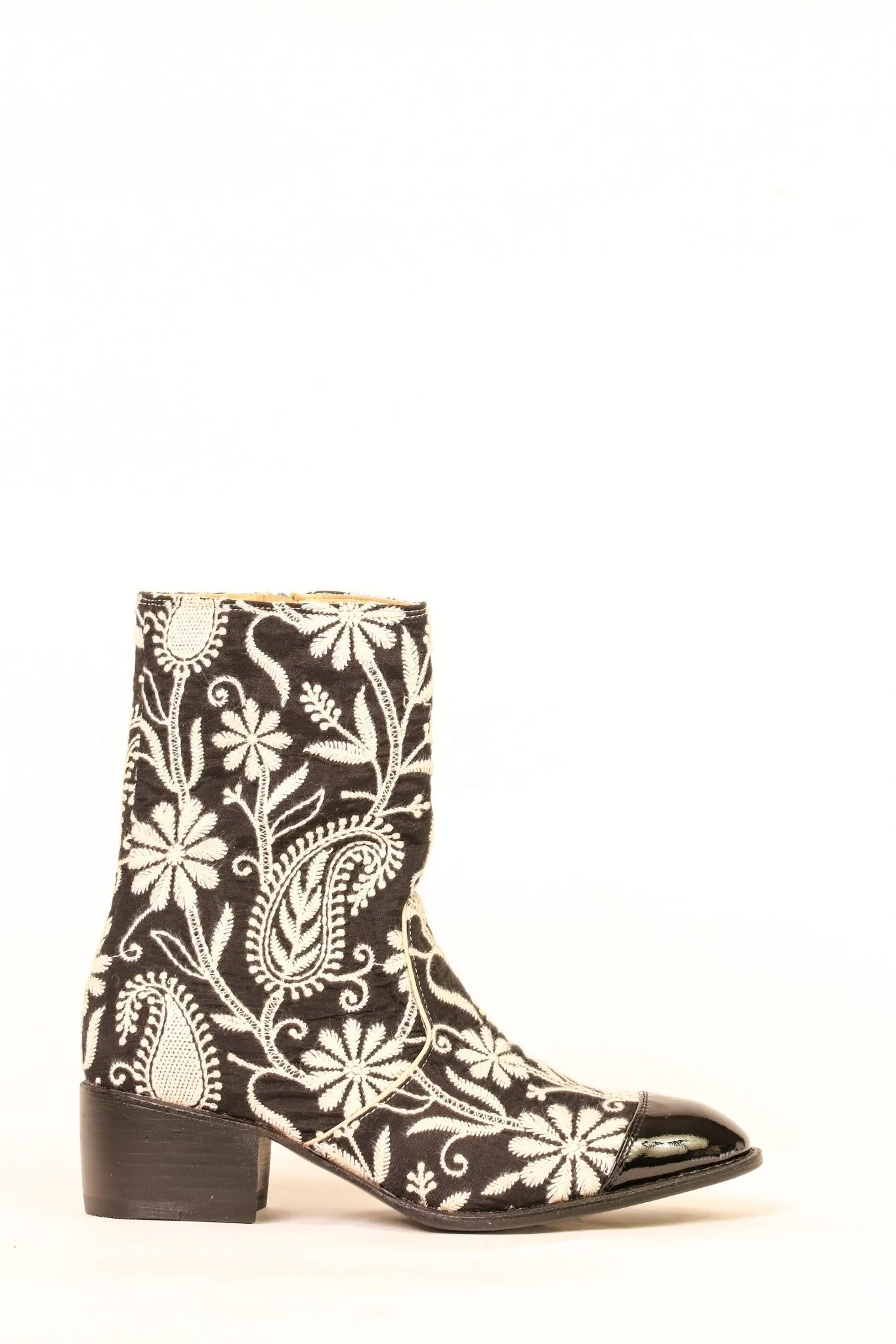 EMBROIDERED SILK PAISLEY BOOTS OWEN