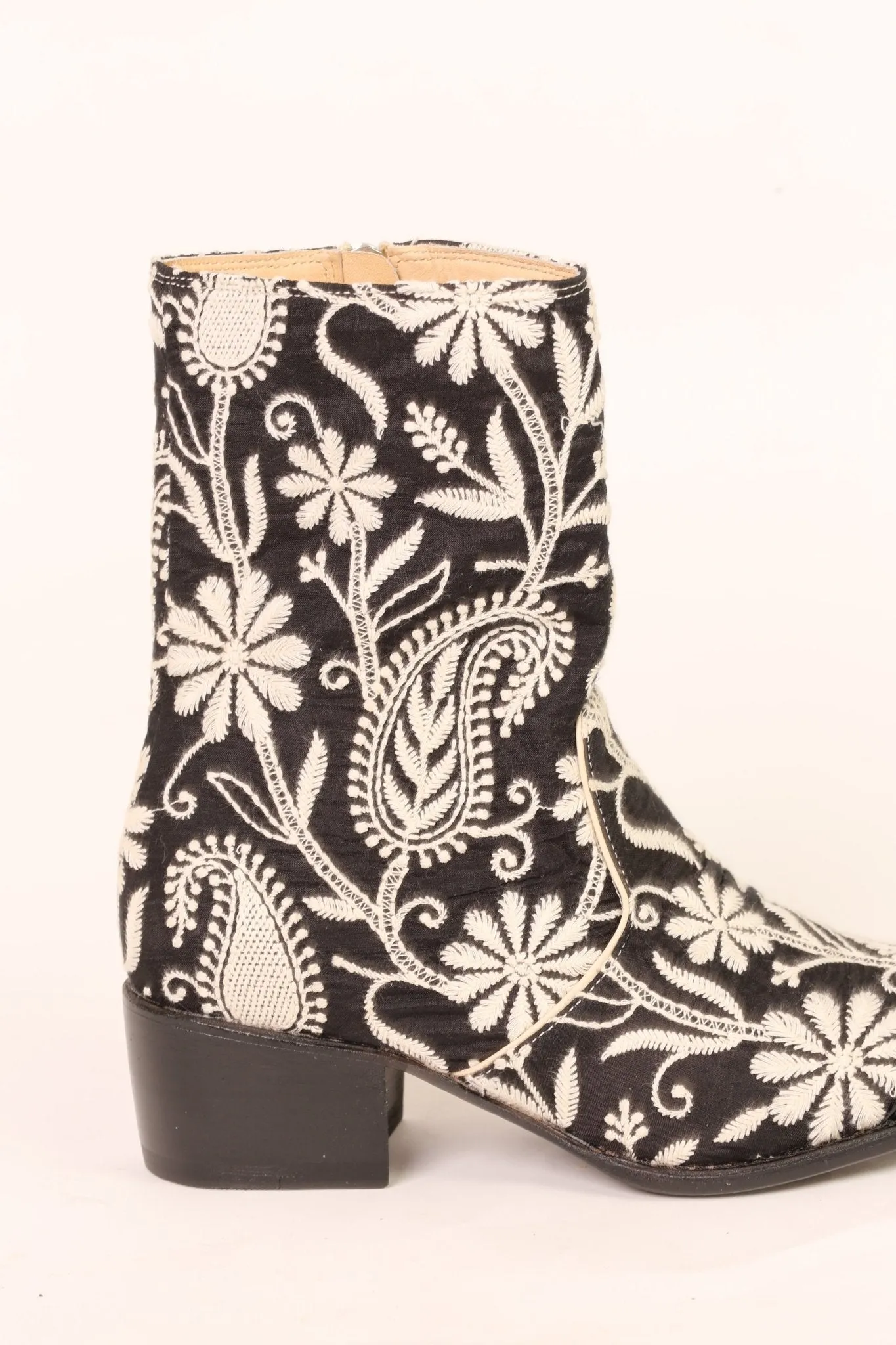 EMBROIDERED SILK PAISLEY BOOTS OWEN