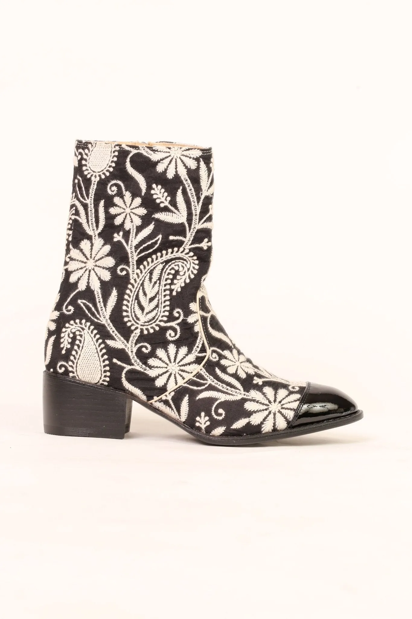 EMBROIDERED SILK PAISLEY BOOTS OWEN