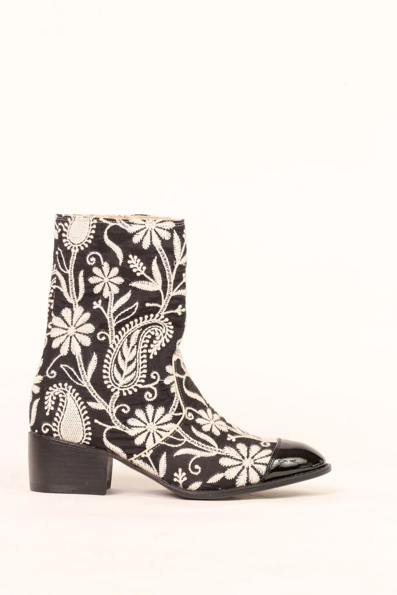 EMBROIDERED SILK PAISLEY BOOTS OWEN