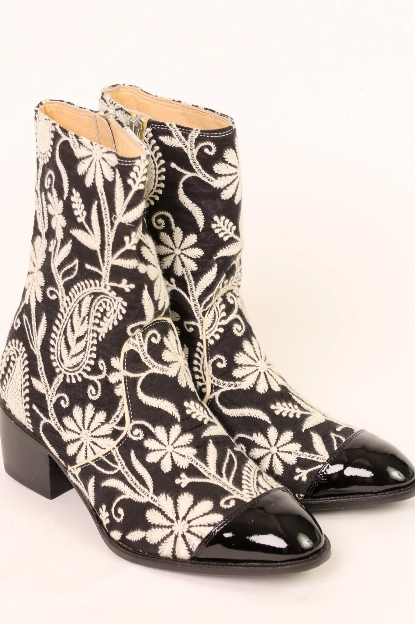 EMBROIDERED SILK PAISLEY BOOTS OWEN