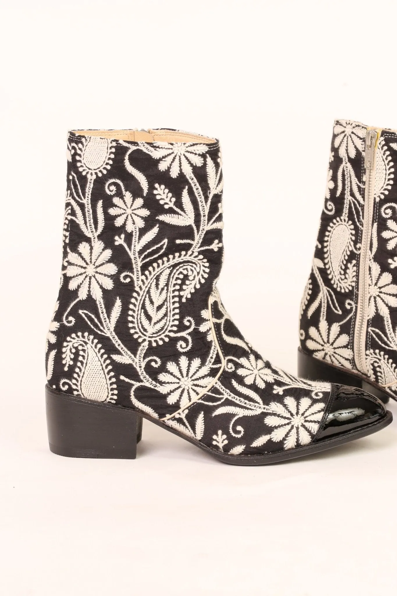 EMBROIDERED SILK PAISLEY BOOTS OWEN