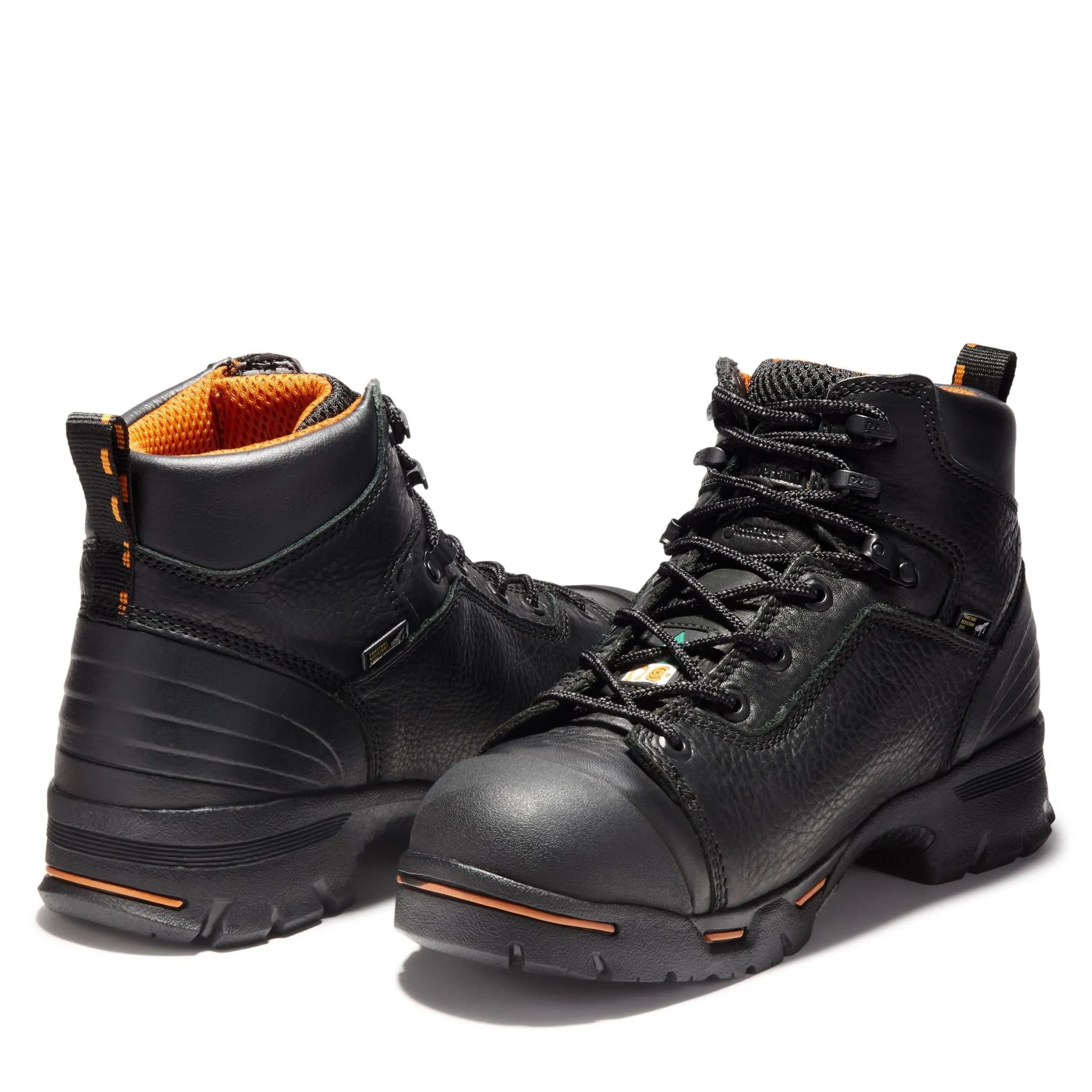 Endurance 6 Inch Steel-Toe Waterproof PR Work Boot Black